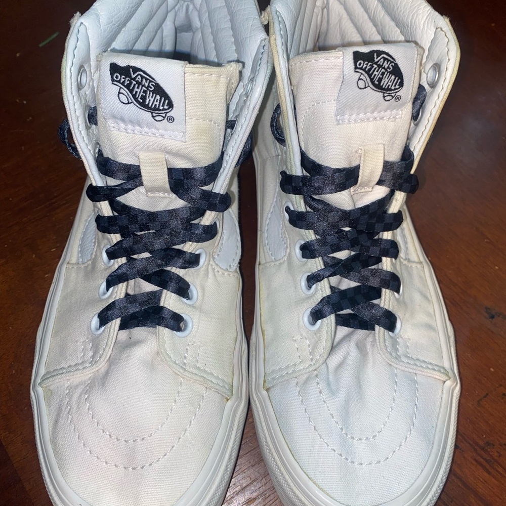 Vans Cream High-Top Athletic Shoes